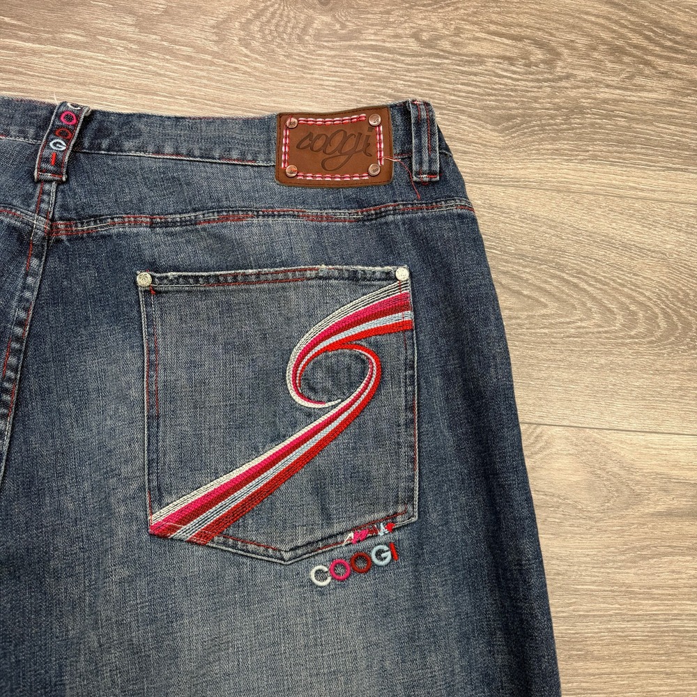Vintage Coogi Jeans Mens 48x30 Blue Baggy Wide Leg Hip Hop Skater Embroidered **